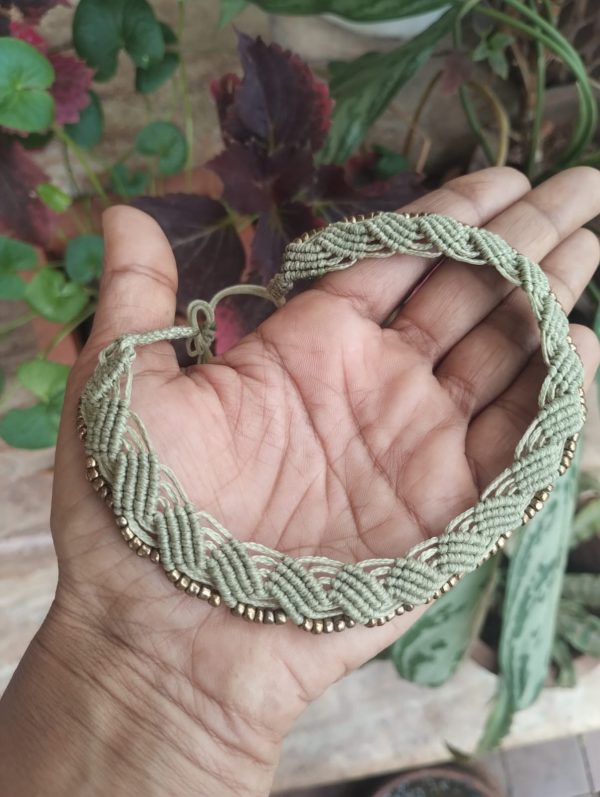 Macramé Choker (Slate Green)