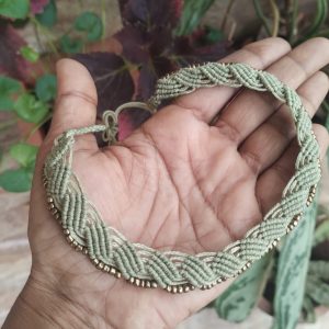 Macramé Choker (Slate Green)