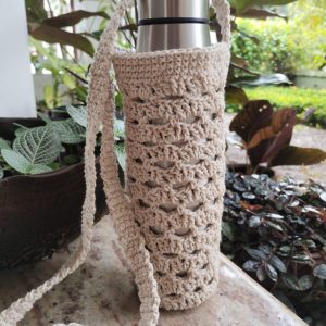 Crochet Waterbottle Sling - Ivory
