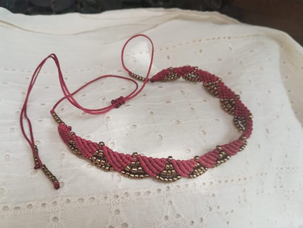 Macramé Choker Crimson Red