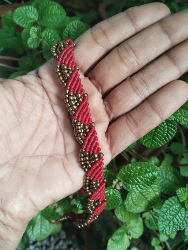 Macramé Choker Crimson Red - Image 3