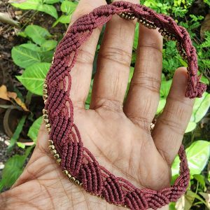 Macramé Choker (Maroon)