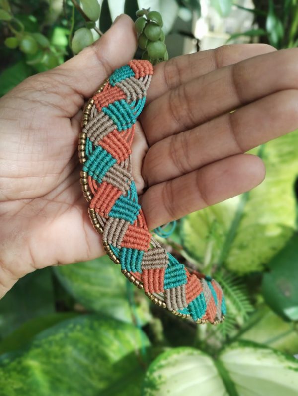 Macramé Choker Blue-Rust-Sandal - Image 2