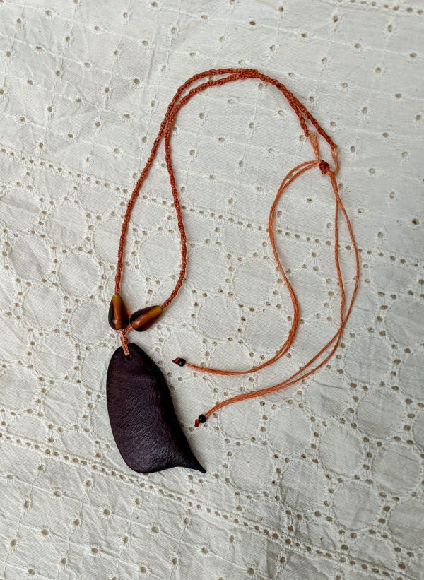 Macramé Sappanwood (Pathimukham) neckpiece