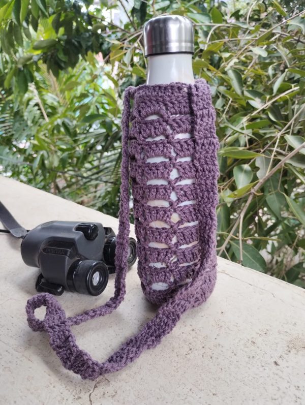 Crochet Waterbottle Sling - Lavender