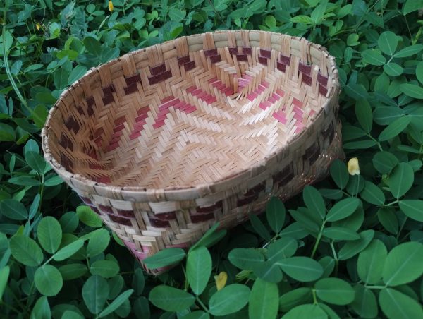 Bamboo smoked basket with Malai border (9"x3")