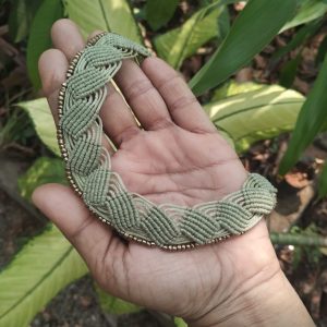 Wide Macramé Choker (Slate green)