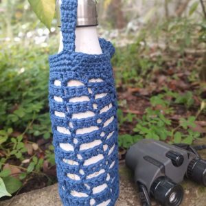 Crochet Waterbottle Sling - Deep blue