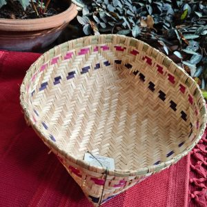 Bamboo Basket (M) thin coloured border 9.5"*3"