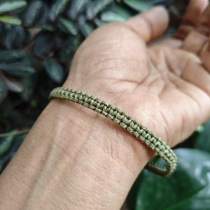 Macrame Ladder-Knot Bracelet (Olive Green)