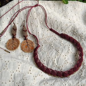 Macrame ceramic jewellery - Ember