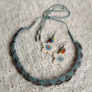 Macrame ceramic jewellery - Moonflower