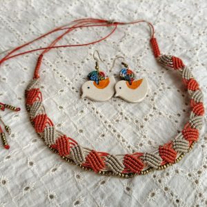 Macrame ceramic jewellery - Earth Song