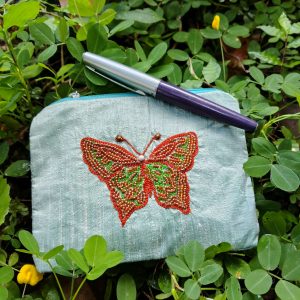 Butterfly Aari Embroidery Purse (6.5" x 4.5")