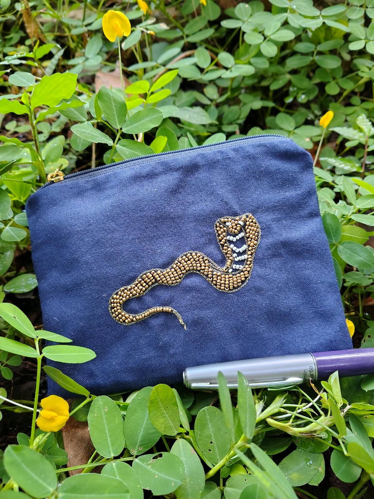 Serpent Aari Embroidery Purse (6.5" x 4.5")