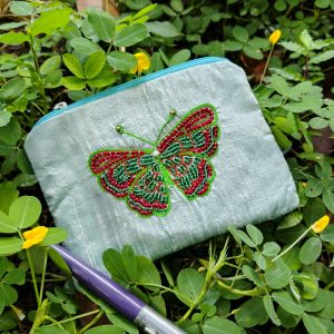 Butterfly Aari Embroidery Purse (6.5 x 4.5 inches)