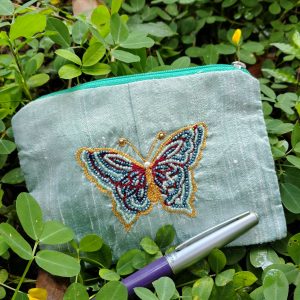 Butterfly Aari Embroidery Purse (6.5 x 4.5 inches)