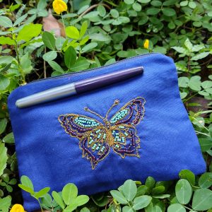 Butterfly Aari Embroidery Purse (7" x 6")