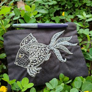 Fish Aari Embroidery Purse (7" x 6")