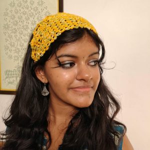 Hand-made Crochet Mustard Yellow Bandana